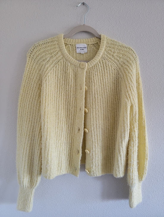 Willow & Wind Sweaters - BOGO Willow & Wind Butter Yellow Knit Button Front Cardigan Sweater Size Medium